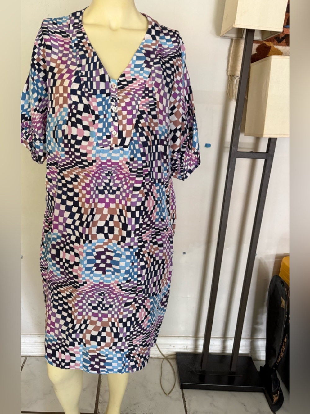 Gerard Darel Multicolor Silk Scarf Shift Dress Size 38